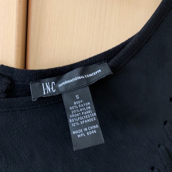 INC Black Faux Suede Sweater Midi dress Sz SM NWOT - Picture 10 of 10